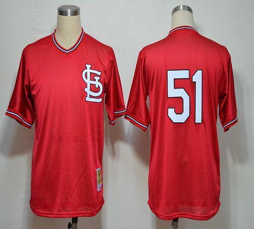 Mitchell And Ness 1985 Cardinals #51 Willie McGee Red Stitched MLB Jersey - Click Image to Close